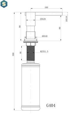 Дозатор для миючого засобу Gappo G404-1 латунь/пластик, чорний 300 мл, Черный матовый