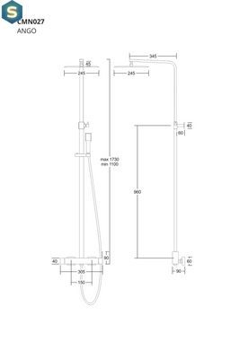 Душевая система Corsan Ango хром CMN02MCH, Хром