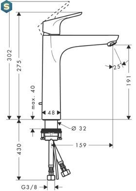 Змішувач для умивальника Hansgrohe Focus E2 EcoSmart 31608000