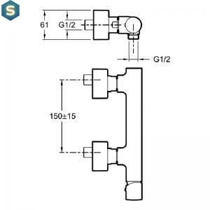 Смеситель для душа Jacob Delafon Toobi E8962-CP