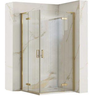 Душова кабіна Rea Hugo 90x90 brushed gold подвійна REA-K6609, Золотий, Універсальна, золотий