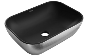 Умивальник Mexen Rita silver brushed black matt накладний MEX-21084573, Хром