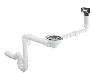 Сифон із переливом для мийки із сталі Hansgrohe D14-10 на одну чашу Stainless Steel 43921800