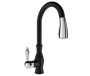 Смеситель для кухни Mexen Savita black пятнистый MEX-672601-76, Черный матовый