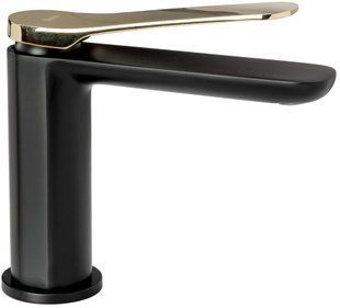 Змішувач для умивальника Rea Creek black gold low низький REA-B8503, Чорний/золото