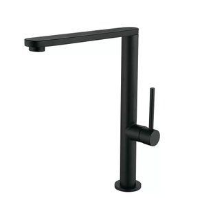 Змішувач для умивальника високий, нержавіюча сталь, чорний Wezer EKO4G-01 BLACK, Черный матовый