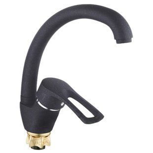Смеситель для кухни Wezer YUB4-181-BLACK, черный, Черный матовый