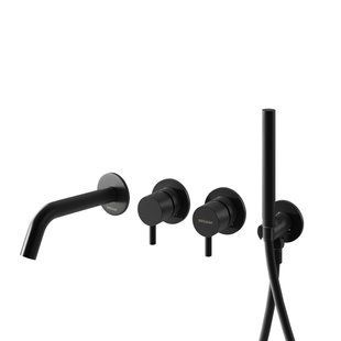 Смеситель для ванны Kohlman Axel black + BOX скрытого монтажа QW260AB+QW230RB, Черный матовый