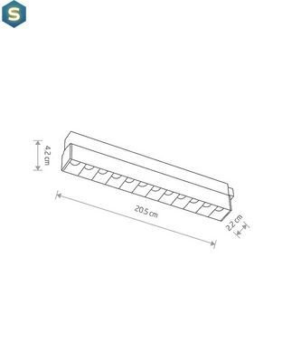 Магнитный трековый светильник Nowodvorski 10644 LVM Focus Out Led 1x9w 4000к 880Lm IP20 Bl
