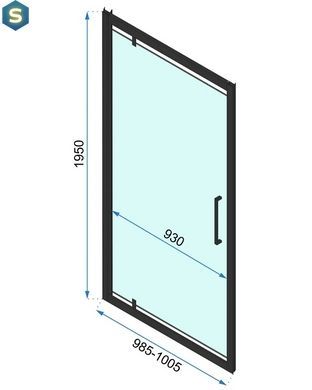 Душевая кабина Rea Rapid Swing 100x100 black пристенная REA-KPL-009957, Черный матовый, Универсальная, прозрачный, черный матовый