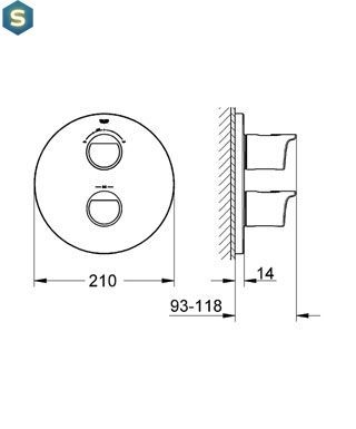Термостат прихованого монтажу Grohe Grohtherm 2000 19355001