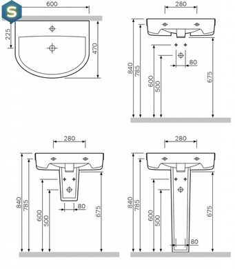 П'єдестал для раковини AM. PM Bliss L C534910WH, Білий