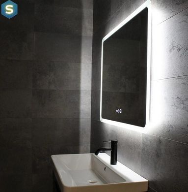 Зеркало Dusel DE-M3011 75x120 см Сенсорное включение+подогрев+часы/темп, Белый