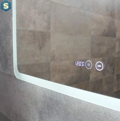 Зеркало Dusel DE-M3011 75x120 см Сенсорное включение+подогрев+часы/темп, Белый