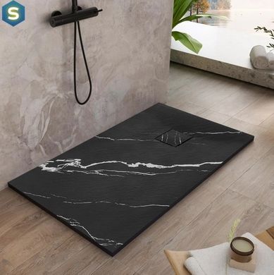 Душевой поддон Rea Magnum 80x100 carrara black REA-K7007, Мрамор