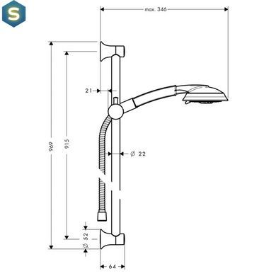 Душевой гарнитур Hansgrohe Raindance Classic 100 3jet 90 см хром 27841000