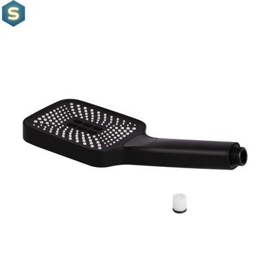 Ручний душ Qtap Rucni 140x110 мм прямокутний QTRUC125BLM45955 Black matt, Черный матовый