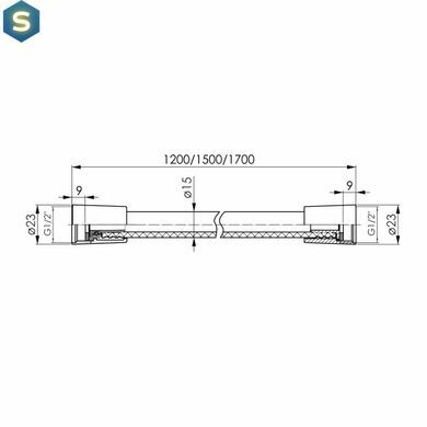 Шланг для душу Imprese LSR PVC 1500 мм anti-twist black matt f03600110AD, Черный матовый
