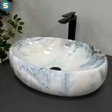 Умивальник (раковина) VBI VENETO GRANIT GLOSSY накладний, Мармур