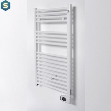 Рушникосушка електрична Zehnder Aura 906 x 500 мм біла 500 Вт з прихованим підключенням (PBEZ-090-50-MQ-HID), Білий, Праве, Електронний