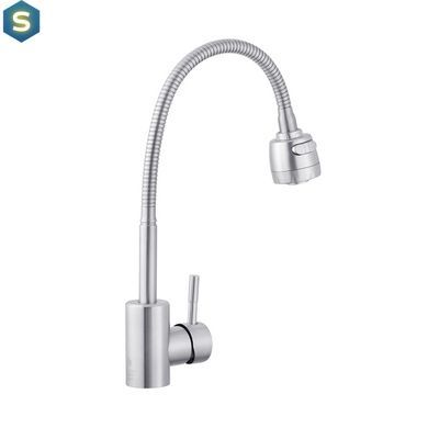 Змішувач для кухні з гнучким виливом Agua Acero-INOX035-2 CV023291, Хром матовий