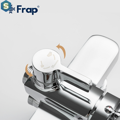 Душова система Frap F2461, поворотний вилив - перемикач на лійку, 3 режими, білий/хром, Хром