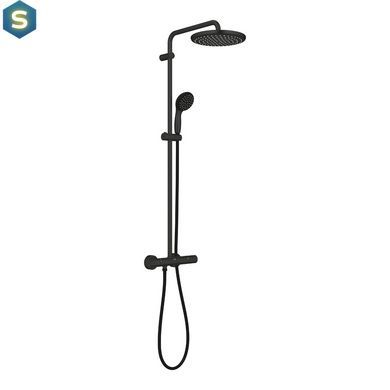 Душова система термостатична Grohe QuickFix Vitalio Start System 250 266772430, Черный матовый