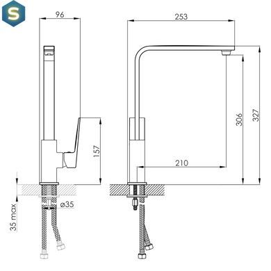 Смеситель для кухни Imprese Violik хром f03410801AA, Хром