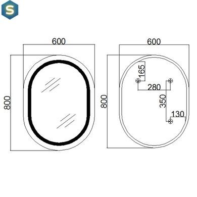 Зеркало Qtap Gemini 600х800 с LED-подсветкой Touch, с антизапотеванием, с диммером температуры цвета (3000-6500K) Reverse QT2578R6080