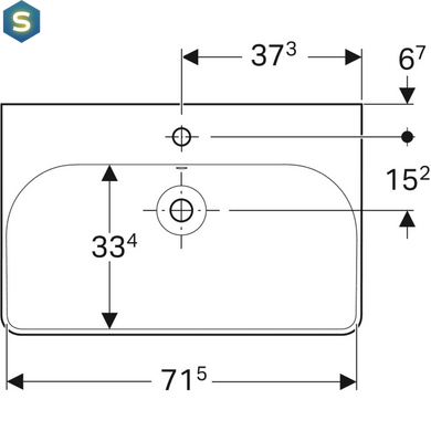 Умивальник Geberit Smyle Square 75x48 500.249.01.1, Білий