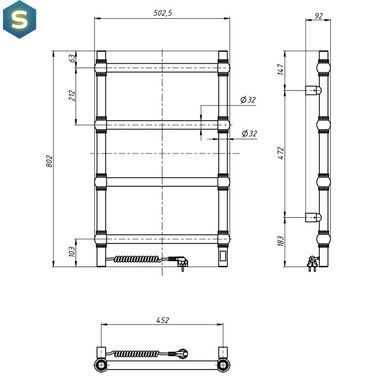 Електрична рушникосушка Navin Retro 500x800 Sensor ліва, білий оксамит 10-012033-4860, Белый матовый, Ліве, Електронний