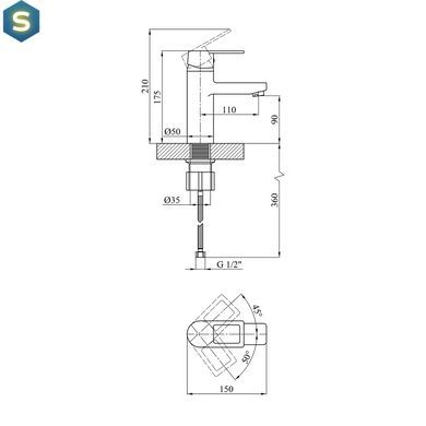 Змішувач для раковини Kroner KRM Zenda - W010 CV022958, Белый матовый