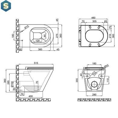 Унітаз підвісний Qtap Scorpio безободковий Ultra Quiet з сидінням Soft-close QT1433053EUQW, Білий