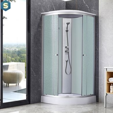Душовий бокс Lidz Tani SB90x90.SAT.LOW.FR Frost, Хром матовий, матовий, хром матовий
