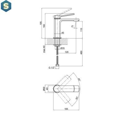Смеситель для раковины Qtap Slavonice QTSLV1042103C Chrome, Хром