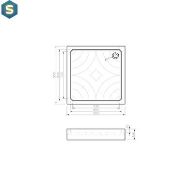 Душовий піддон Koller Pool Grace акриловий 90x90, квадратний GRACE90S, Білий, білий