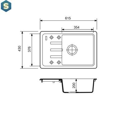 Кухонная мойка Adamant Slim 615x430x200 светло-серый 000008514, Каппучино