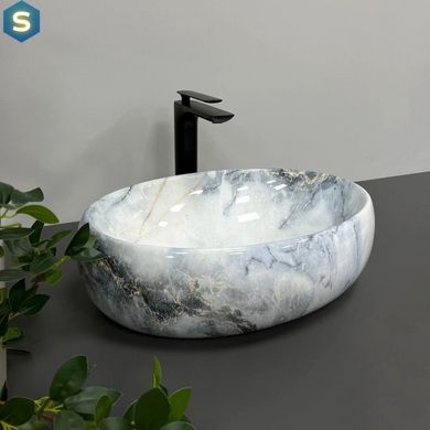 Умивальник (раковина) VBI VENETO GRANIT GLOSSY накладний, Мармур