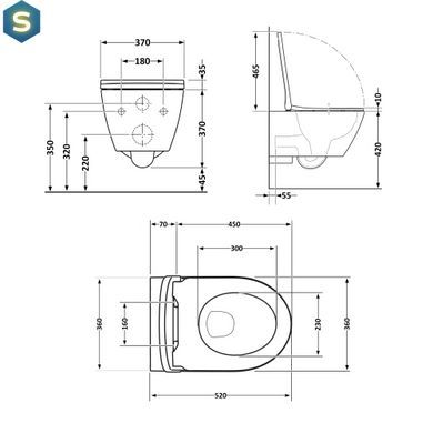 Унітаз підвісний Qtap Robin Ultra Quiet безобідковий з сідінням Soft-close 520x365x365 мм White, Білий