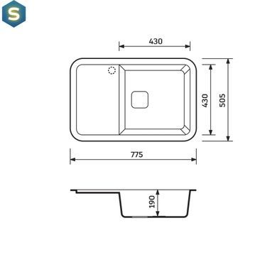 Кухонна мийка Adamant Existence 775x505x190 terra 597223, Терра