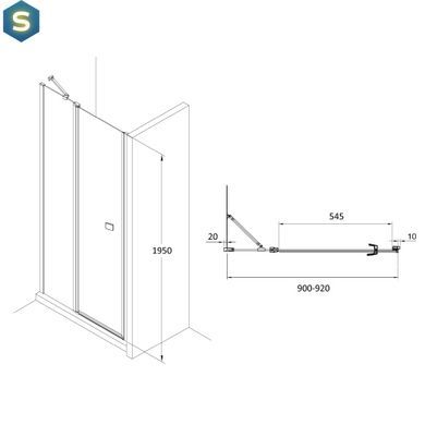 Душові двері Roca Capital 90x195см AM4609012M, прозорий, хром