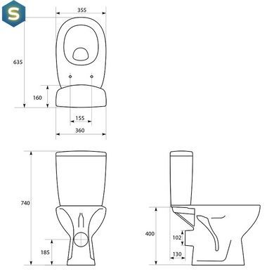 Унітаз-компакт Cersanit Arteco CleanOn 011 K667-056 з кришкою Duraplast Soft Close, Білий