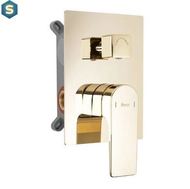 Душевая система Rea Moby gold + BOX скрытого монтажа REA-P2405, Золотой