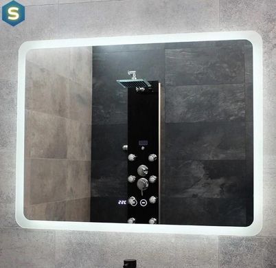 Зеркало Dusel DE-M3011 75x120 см Сенсорное включение+подогрев+часы/темп, Белый