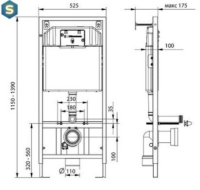 Установка Koller pool Dune 1200SL + панель смыва Neon KP-226-002 хром + подвесной унитаз Round Rimless RN-0520-RW
