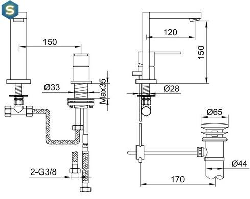 Смеситель для умывальника Kohlman Excelent chrome QB205H, Хром