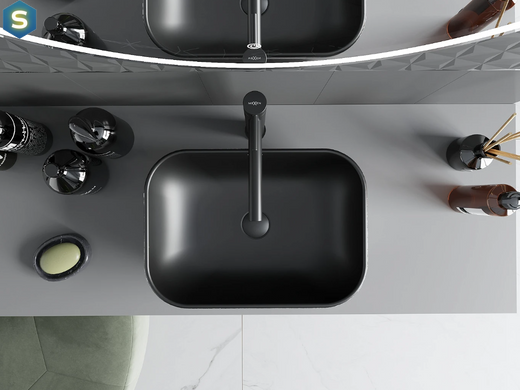 Умивальник Mexen Rita silver brushed black matt накладний MEX-21084573, Хром