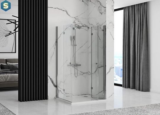Душова кабіна Rea Fold N2 70x80 chrome REA-K7444 + REA-K7443, Хром, Універсальна, прозорий, хром