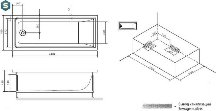 Ванна акриловая AM.PM Gem 150x70 W90A-150-070W-A
