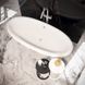 Ванна отдельностоящая матовая Amidicon Olimpia 180x90 черная из литого камня серебряные ножки OLIMPIA_180_nizhk-s_BLACK_MAT, Черно-белый